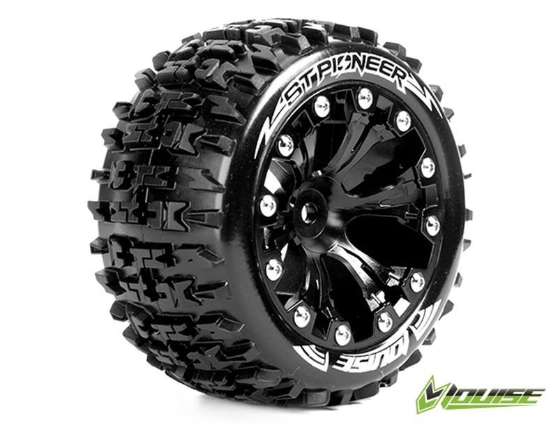 ST-Pioneer SOFT su cerchio 2.8 nero 12mm (1/2-offset) (2) LOUISE 1/10 Stadium Truck - TRX 2WD anteriore/4WD anteriore/h, Nitro posteriore