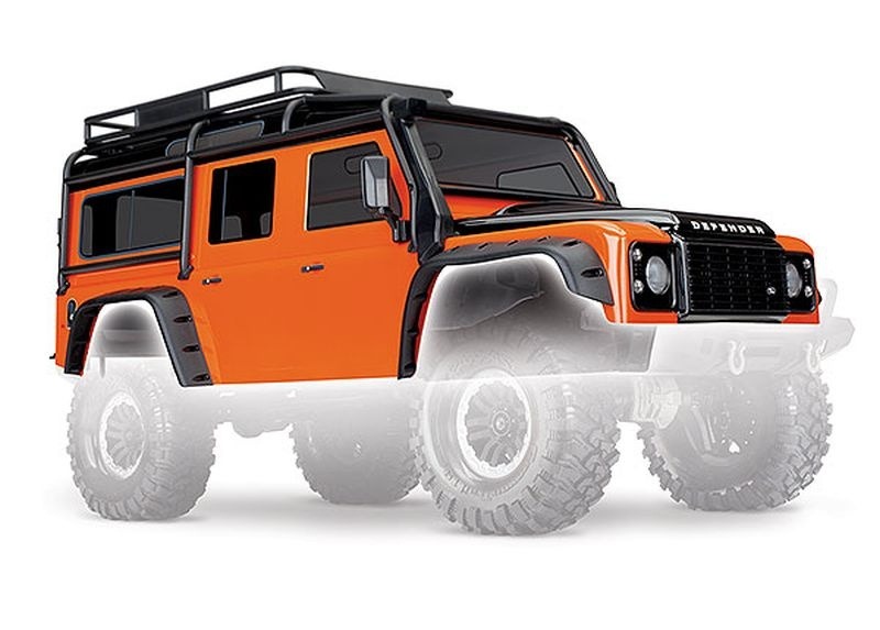 Carrozzeria Land Rover Defender Verniciata Arancio assemblata con plastiche e accessori