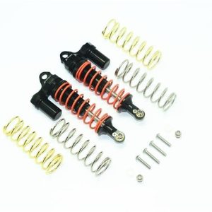 AMMORTIZZATORI ANTERIORI PIGGY BACK A L-SHAPE REGOLABILI IN ALLUMINIO 87MM -14PZ GPM TRX 1/10 RUSTLER 4x4 HOSS SLASH 4x4 arancione