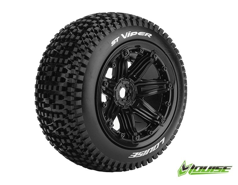 Ruote ST-Viper su cerchio 3.8 neri 17mm (2) LOUISE 1/8 Stadium Truck (cerchio L80xH97mm)