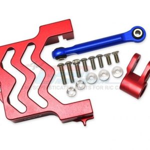 Supporto servo in alluminio con squadretta servo e manubrio rosso GPM TRX MAXX nuova versione