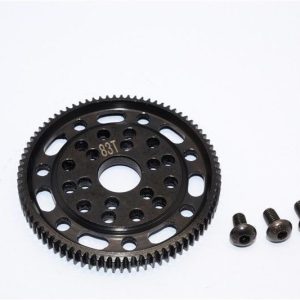INGRANAGGIO SPUR ACCIAIO#45 48 PASSO 83T1PC SET (PER SCX10, WRAITH) GPM AXIAL SCX10 HONCHO nero