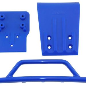 Paraurti anteriore + skid plate blu TRX Slash 4x4