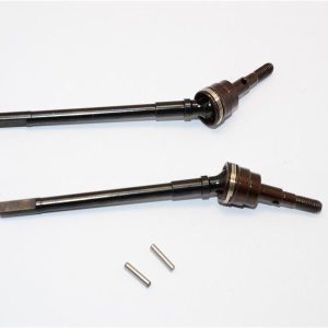 ALBERO MOTORE ANTERIORE CVD IN ACCIAIO - SET 1PR nero GPM AXIAL SCX10 II