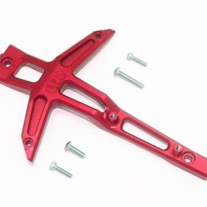SUPPORTO TELAIO ANTERIORE IN ALLUMINIO -SET 5 PEZZI rosso GPM TRX 1/10 MAXX