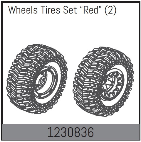 Beadlock Wheel Set128*65mm - Red (2)
