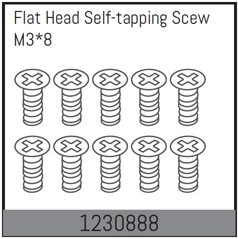 M3*8 Flat Head Self-tapping Screw Set (10)