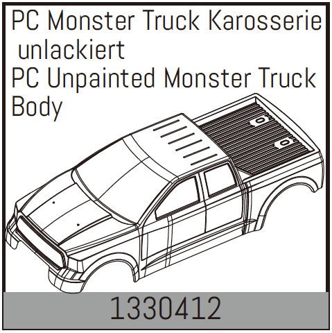 PC Unpainted Monster Truck Body