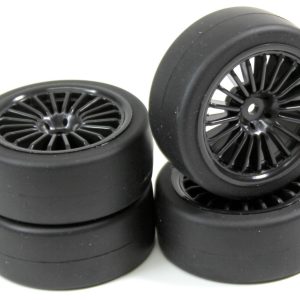 Wheel Set Onroad "15 Spoke / Slick" black 1:10 (4 pcs)