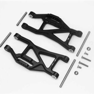 BRACCI INFERIORI ANTERIORI/POSTERIORI IN ALLUMINIO -SET 14 PEZZI GPM TRAXXAS-1/10 MAXX MONSTER TRUCK nero