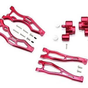 BRACCI ANTERIORI SUPERIORI E INFERIORI IN ALLUMINIO+BRACCI ANTERIORI -SET DA 22 PEZZI GPM ARRMA 1/8 KRATON OUTCAST NOTORIUS rosso