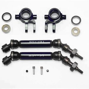 ALBERO DI TRASMISSIONE CVD ANTERIORE LARGO IN ACCIAIO + ALLUMINIO CON BRACCIO ARTICOLATO -12 PZ GPM TRX 1/10 SLASH 4x4 RUSTLER 4x4 nero