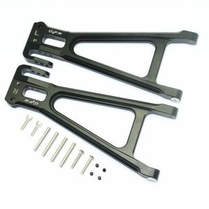 BRACCIO SOSPENSIONE POSTERIORE INFERIORE IN ALLUMINIO -SET DA 14 PEZZI nero GPM TRX 1/10 E-REVO
