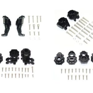 ALU ft+rr C HUB rr SUPPORTI GEAR BOX ft+rr Knkl ARMS -104PCS GPM TRX TRX4 DEFENDER BRONCO BLAZER nero