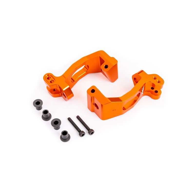 Blocchetti Caster "C" Dx+Sx in alluminio 6061-T6 - Arancio