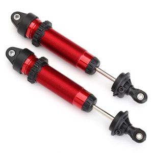 Ammortizzatori GTR 134mm alluminio rosso anteriori con ghiera senza molle (2)