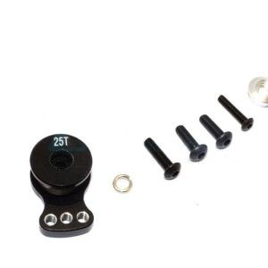 SALVA SERVO IN ALU HI-TORQUE PER ALBERO DI USCITA SCANALATO 25T (S)1 PZ GPM ROADTECH SERVO SAVER nero