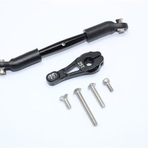 SERVOSquadretta  IN ALLUMINIO CON BIELLA STERZO -SET 6 PEZZI nero GPM TRX TRX4 DEFENDER TRX6