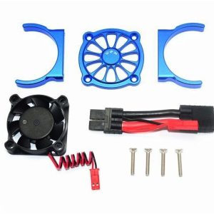 DISSIPATORE MOTORE IN ALLUMINIO CON VENTOLA DI RAFFREDDAMENTO -SET 9 PEZZI blu GPM TRX 1/10 E-REVO