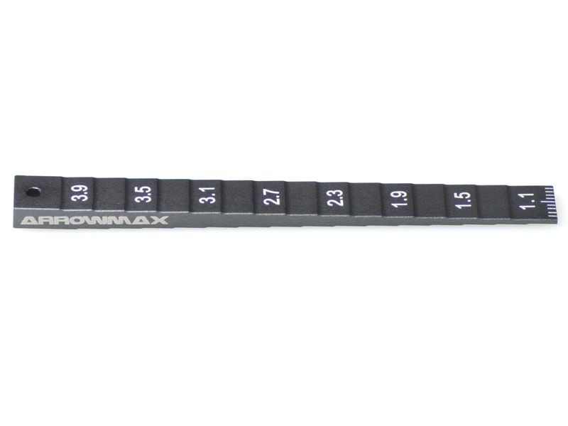 Setting Gauge 1-4MM (0.1MM) For 1/32 Mini 4WD (Gray) ARROWMAX (1/32 Mini 4WD Special Tools)