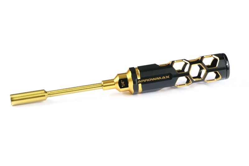 Nut Driver 1/4 (6.35mm) X 100mm Black Golden ARROWMAX (Honeycomb Tools Black Golden)