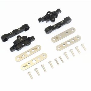SUPPORTO PER TIRANTE BRACCIO INFERIORE ANTERIORE+POSTERIORE IN ALLUMINIO -SET DA 18 PEZZI GPM TRAXXAS-1/10 MAXX MONSTER TRUCK nero