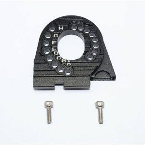 PIASTRA ATTACCO MOTORE IN ALLUMINIO CON ALETTE DISSIPATORE - SET 3 PEZZI GPM TRX TRX4 DEFENDER TRX6 nero
