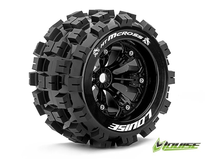 MT-MCross SOFT su cerchio 3.8 nero 17mm (1/2 offset) (2) LOUISE 1/8 Monster Truck (cerchio L70xH97mm)