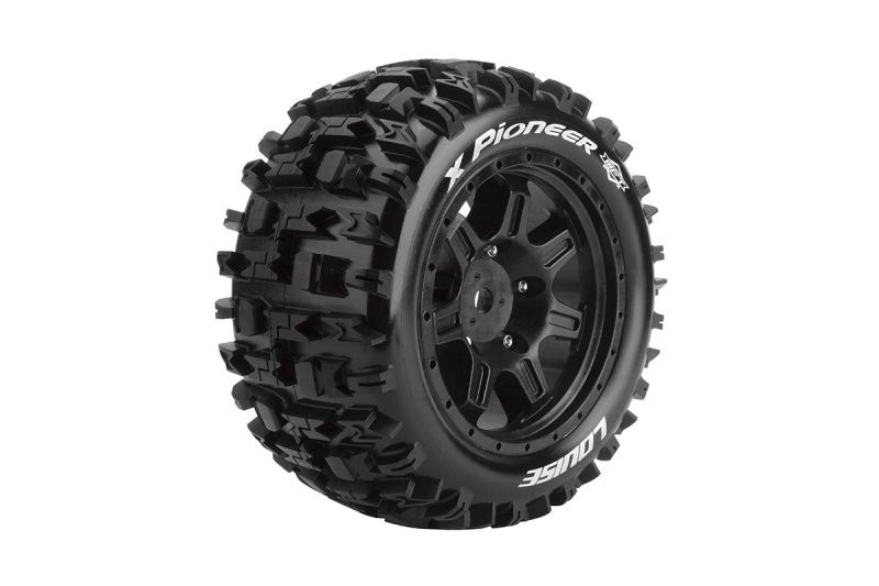 X-Pioneer MFT Ruote SOFT su cerchio nero 24mm (2) LOUISE per ARRMA Kraton 8S