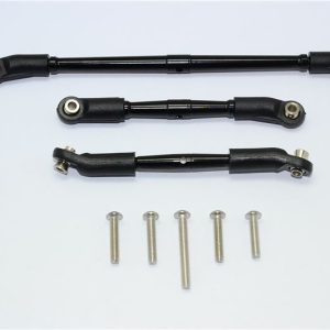 ALU ft LINK STERZO REGOLABILE E LINK SOSPENSIONE SET 8 PZ GPM TRX TRX4 DEFENDER nero