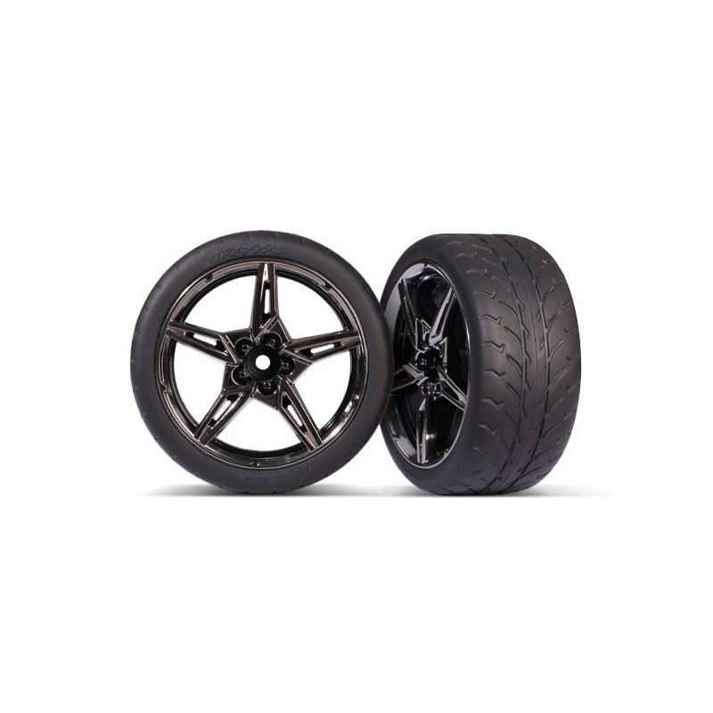 Gomme Response 2.1" incollate su cerchi cromati neri Posteriori Larghe (2)