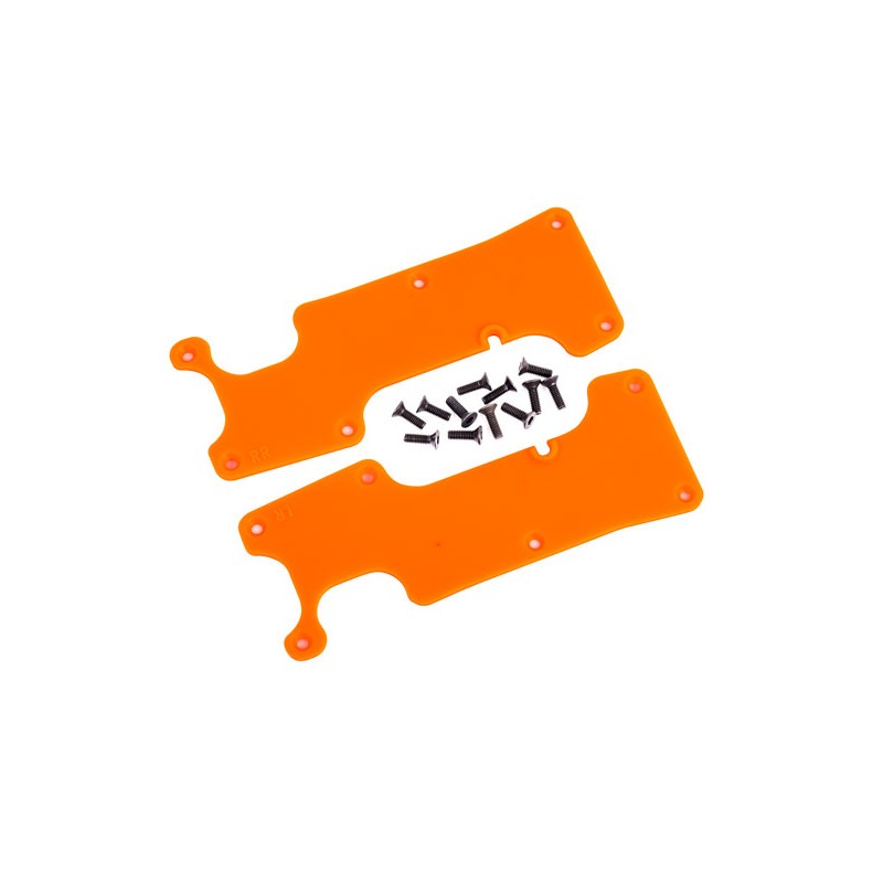 Piastre rinforzo Braccetti sospensioni posteriori Dx + Sx - Arancio