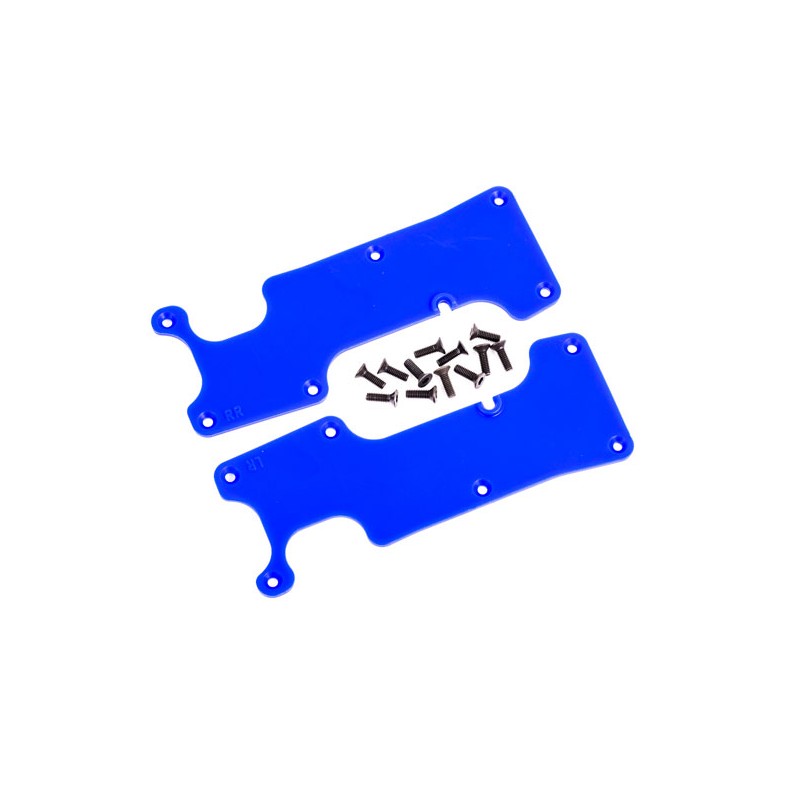 Piastre rinforzo Braccetti sospensioni posteriori Dx + Sx - Blu