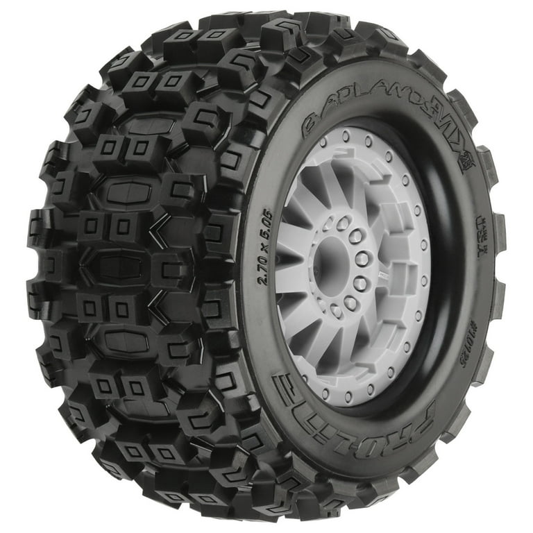 Pro-Line Badlands MX28 2.8" Tires w/F-11 Electric Rear Wheels (2) (Grey) w/12mm Hex