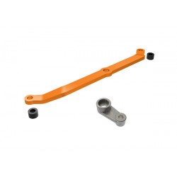 Rinvio Sterzo in alluminio 6061-T6 anodizzato + squadretta in metallo - Arancio