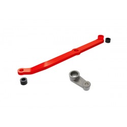 Rinvio Sterzo in alluminio 6061-T6 anodizzato + squadretta in metallo - Rosso