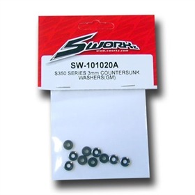 S-Workz rondelle svasate coniche 3mm Gun Metal EVO (10)