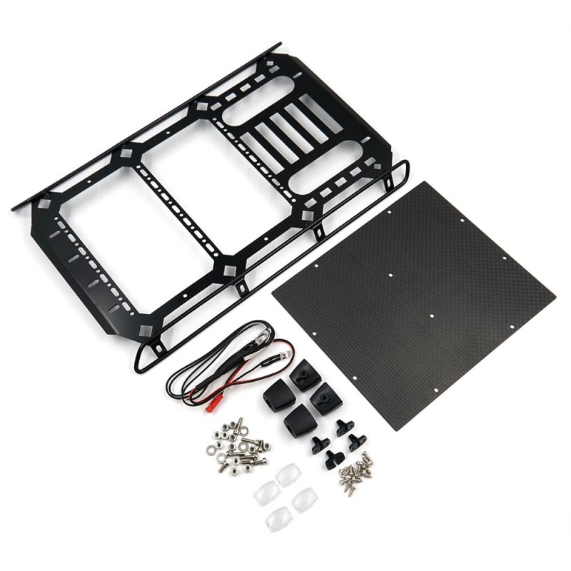 Yeah Racing portapacchi in metallo e carbonio con fari a led x TRAXXAS TRX-4