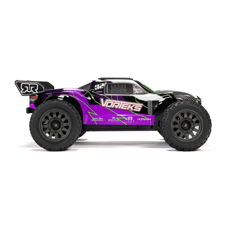1/10 VORTEKS MEGA 550 2WD Stadium Truck RTR with Battery & Charger Purple - immagine 2
