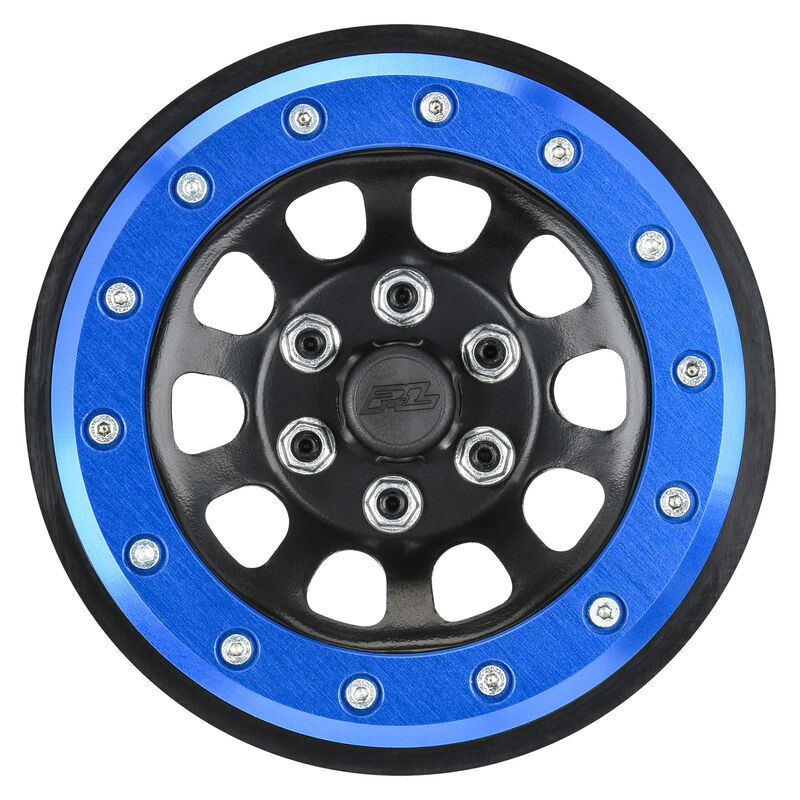 1/6 Steelies Stamped Steel 2.9 Dual Offset SCX6 Wheels Blue/Black