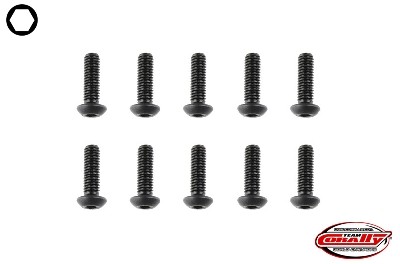 CORALLY STEEL SCREWS M3 X 6MM HEX BUTTON HEAD 10 PCS - (C-30100)