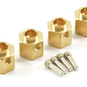 FASTRAX TRX-4 BRASS HEX WHEEL HUB +5mm (4) - (FTTX318BR)