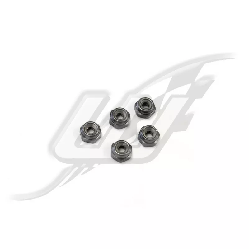 Dadi Autobloccanti Alu Gunmetal M2.6x3.0mm (5) Kyosho