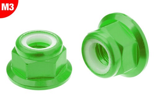 CORALLY ALUMINIUM NYLSTOP NUT M5 GREEN 10 PCS - (C-31041)