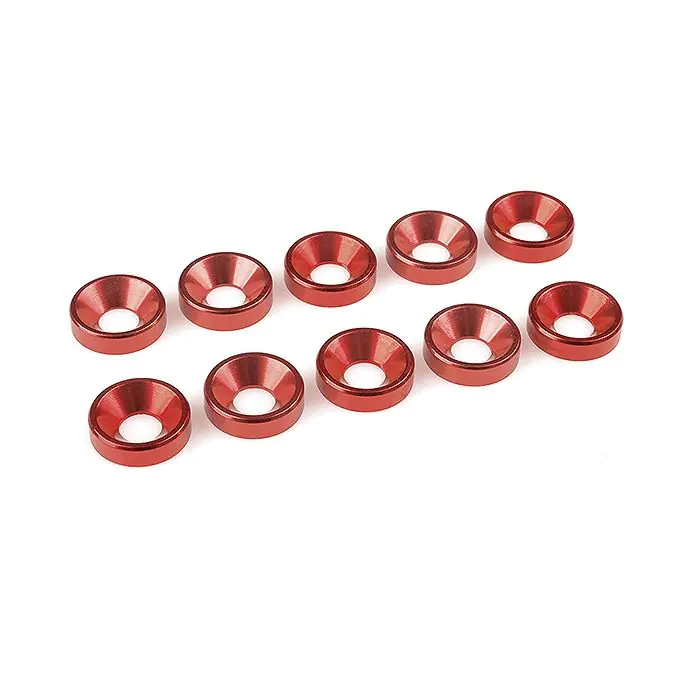 CORALLY ALUMINIUM WASHER FOR M 5 FLAT HEAD SCREWS OD=12MM RED - (C-31225)