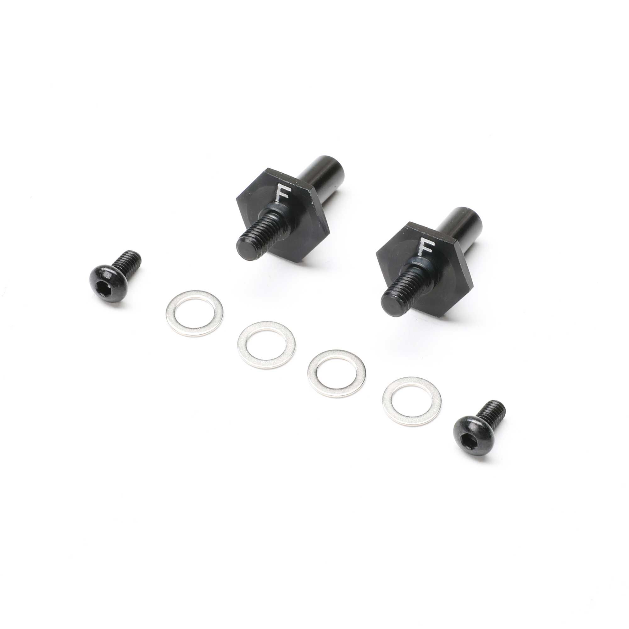 Front Axle Set Aluminum Black 12mm: 22S Sprint