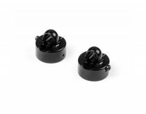 XRAY 358054-K ALU SHOCK CAP NUT VENT HOLE BLACK 2 PZ