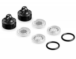 XRAY 358057-K ALU SHOCK CAP NUT VENT HOLE - SWISS 7075 T6 - BLACK COATED 2 PZ