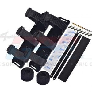 Set portabatterie in alluminio 7075-T6 nero GPM TRX XRT / X-Maxx