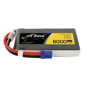 Tattu 8000mAh 11.1V 15C 3S1P Lipo Battery Pack with EC5 plug - 3 Celle